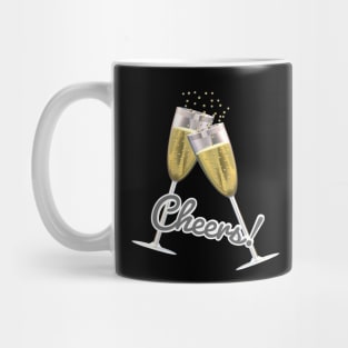 Cheers! Wine Flutes with Bubbly Mug